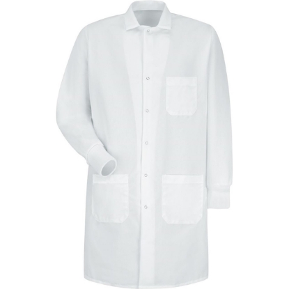 Custom Unisex Poplin Specialized Cuffed Lab Coat White