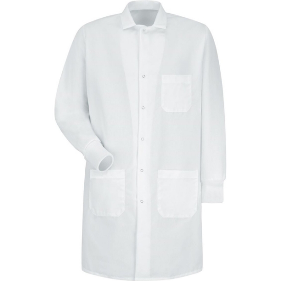 Custom Unisex Poplin Specialized Cuffed Lab Coat White