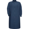 Custom Unisex Gripper-Front Pocketless Butcher Coat With Knit Cuffs Navy