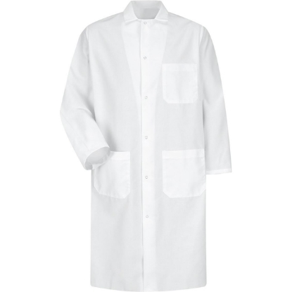 Custom Unisex Butcher Coat with Interior Chest Pocket White