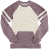 Custom Womens Cozy Contrast Fleece Crewneck Pullover Maroon/ Oatmeal