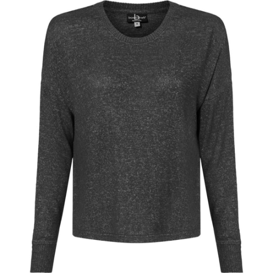 Custom Womens Cuddle Fleece Boxy Crewneck Pullover Charcoal Heather