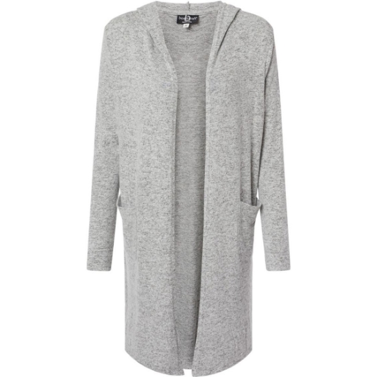 Custom Womens Cuddle Fleece Cardigan Oxford Heather