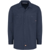 Custom Mens Tall Industrial Cotton Long Sleeve Work Shirt Dark Navy