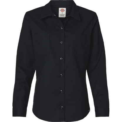Custom Womens Long Sleeve Industrial Work Shirt Black