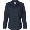 Custom Womens Long Sleeve Industrial Work Shirt Dark Navy