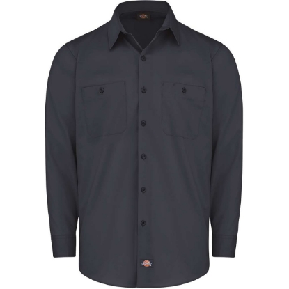 Custom Mens Industrial Worktech Ventilated Long Sleeve Work Shirt Dark Navy