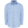 Custom Mens Industrial Worktech Ventilated Long Sleeve Work Shirt Light Blue