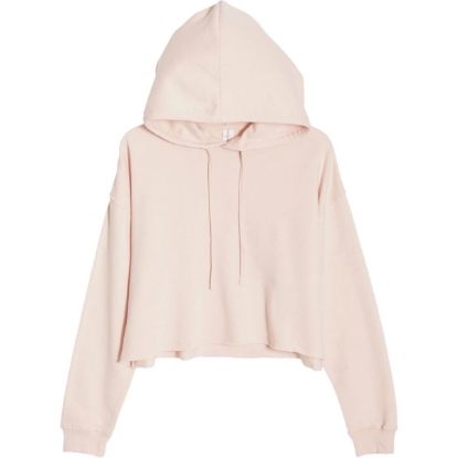 Custom Womens Cropped Hooded Sweatshirt Pale Pink