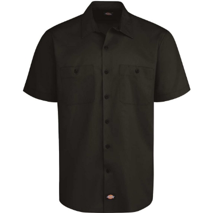 Custom Mens Industrial Worktech Ventilated Short Sleeve Work Shirt Black