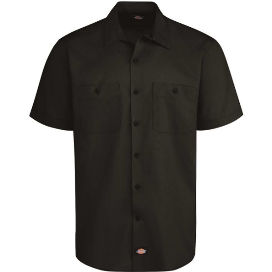 Custom Mens Industrial Worktech Ventilated Short Sleeve Work Shirt Black