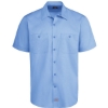 Custom Mens Industrial Worktech Ventilated Short Sleeve Work Shirt Light Blue