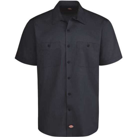 Custom Mens Tall Industrial Worktech Ventilated Short Sleeve Work Shirt Dark Navy