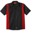 Custom Mens Industrial Colorblocked Short Sleeve Shirt Black/ English Red