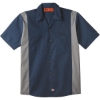 Custom Mens Tall Industrial Colorblocked Short Sleeve Shirt Dark Navy/ Smoke