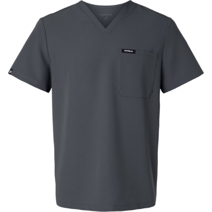 Custom Mens Holmes Everyday 1-Pocket Scrub V-Neck Top Carbon Grey