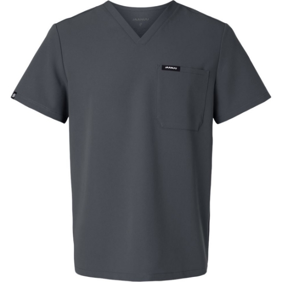Custom Mens Holmes Everyday 1-Pocket Scrub V-Neck Top Carbon Grey