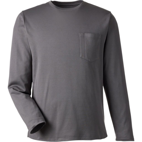 Custom Unisex Charge Snag and Soil Protect Long Sleeve T-Shirt Dark Charcoal