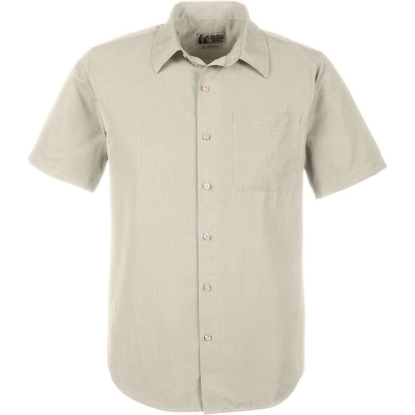 Custom Mens AirExchange Short Sleeve Woven Shirt Sandbar