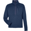 Custom Mens Drop Line Half-Zip Jacket Arctic Navy Heather