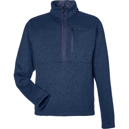 Custom Mens Drop Line Half-Zip Jacket Arctic Navy Heather