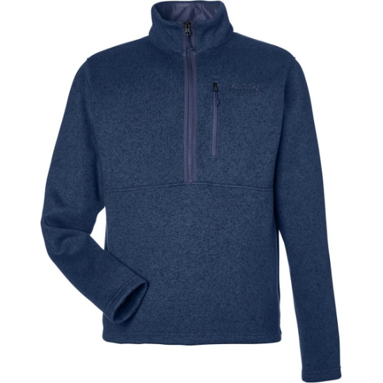Custom Mens Drop Line Half-Zip Jacket Arctic Navy Heather