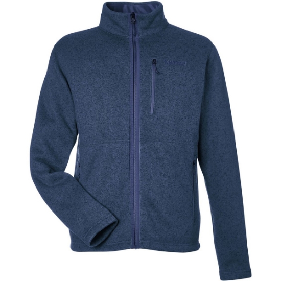 Custom Mens Drop Line Fleece Jacket Arctic Navy Heather
