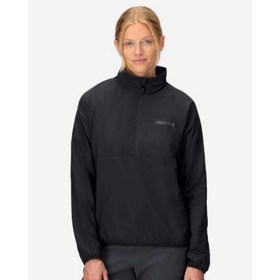 Custom Womens Aerothermal Soft Shell Quarter-Zip Pullover Black