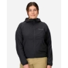 Custom Womens Aerothermal Soft Shell Hooded Jacket Black