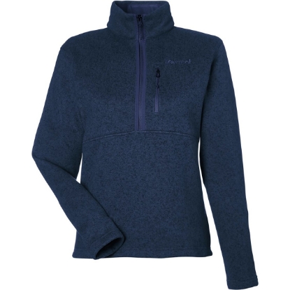 Custom Womens Drop Line Half-Zip Jacket Arctic Navy Heather