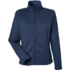 Custom Womens Drop Line Fleece Jacket Arctic Navy Heather