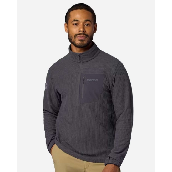 Custom Mens Air Fleece Quarter-Zip Pullover Blackened