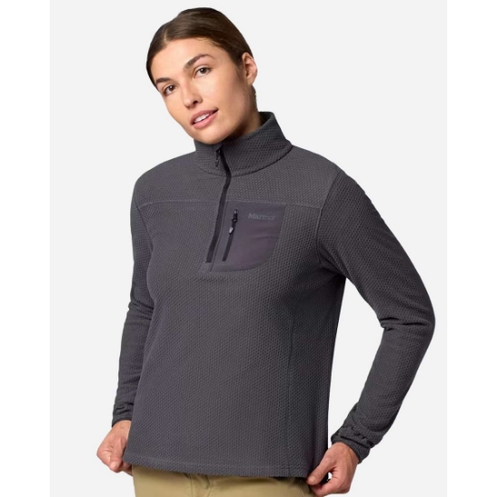 Custom Womens Air Fleece Quarter-Zip Pullover Blackened