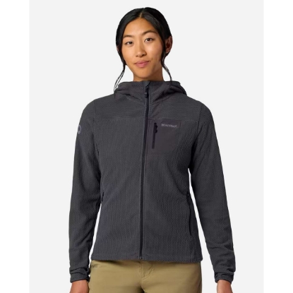 Custom Womens Air Fleece Hooded Jacket Blackened