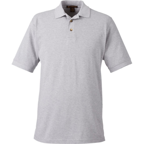 Custom Mens Pique Polo Grey Heather