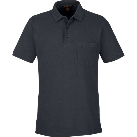 Custom Mens Valiant Cotton Snag Protect Pocket Polo Dark Charcoal