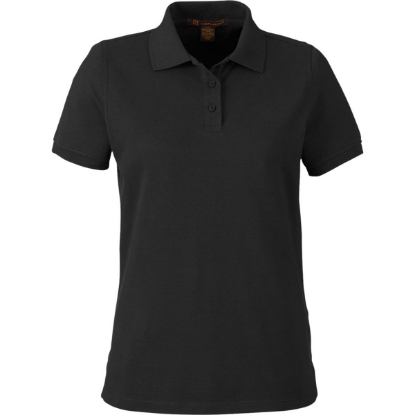 Custom Womens Valiant Cotton Snag Protect Polo Black