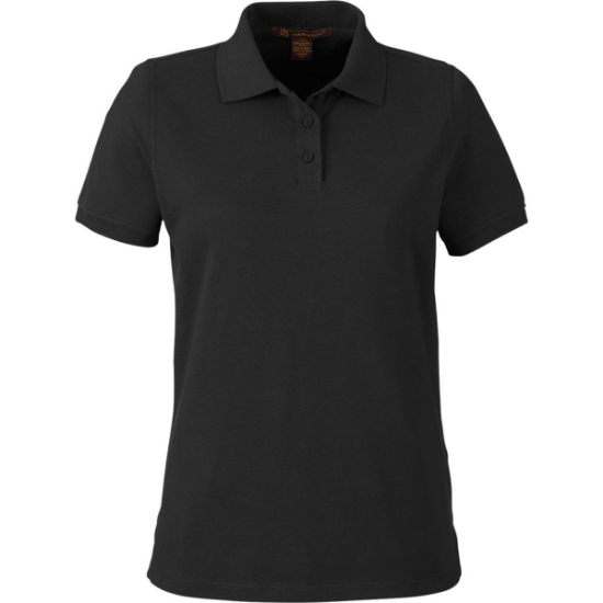 Custom Womens Valiant Cotton Snag Protect Polo Black