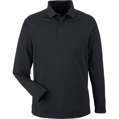 Custom Mens Charge Snag and Soil Protect Long Sleeve Polo Black