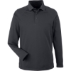 Custom Mens Charge Snag and Soil Protect Long Sleeve Polo Dark Charcoal