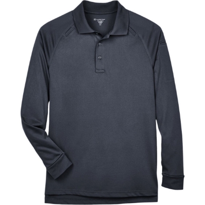 Custom Mens Advantage Long Sleeve Tactical Polo Dark Charcoal