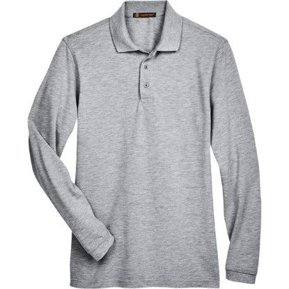 Custom Mens Easy Blend™ Long Sleeve Polo Grey Heather