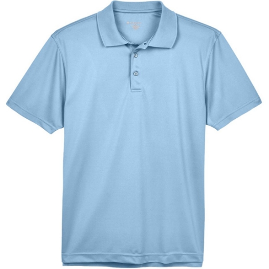 Custom Mens Polyester Jersey Polo Light Blue