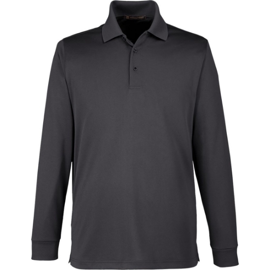 Custom Mens Advantage Snag Protection Plus IL Long Sleeve Polo Dark Charcoal