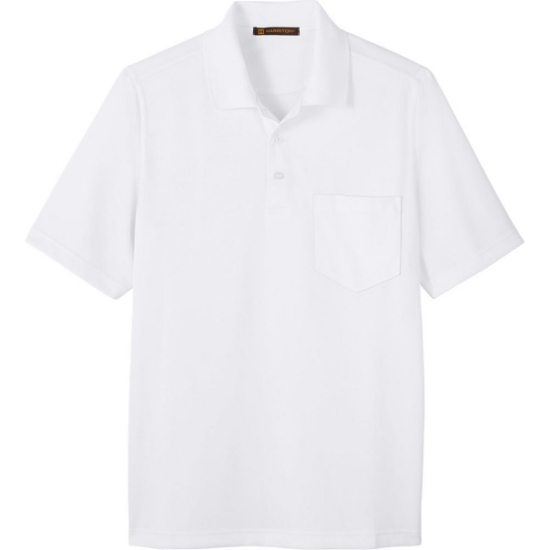 Custom Mens Advantage Snag Protection Plus IL Pocket Polo White
