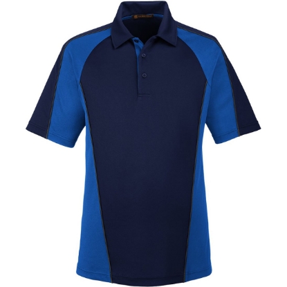 Custom Mens Advantage Snag Protection Plus IL Colorblock Polo Dark Navy/ True Royal/ Dark Charcoal