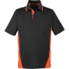 Custom Mens Flash Snag Protection Plus IL Colorblock Polo Black/ Team Orange