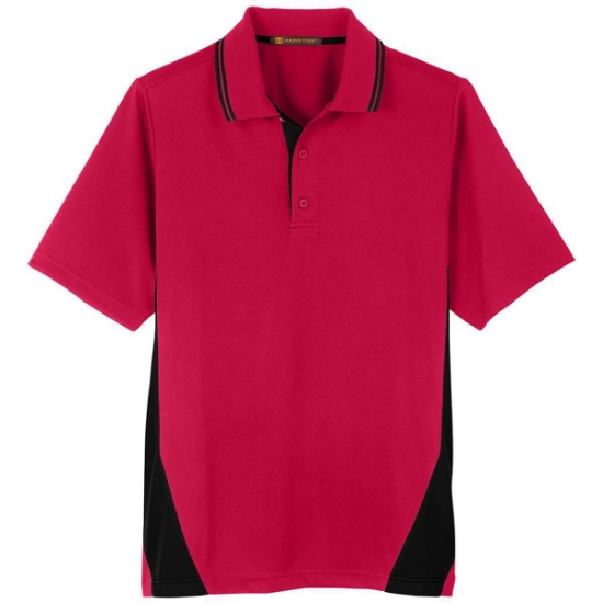 Custom Mens Tall Flash Snag Protection Plus IL Colorblock Polo Red/ Black