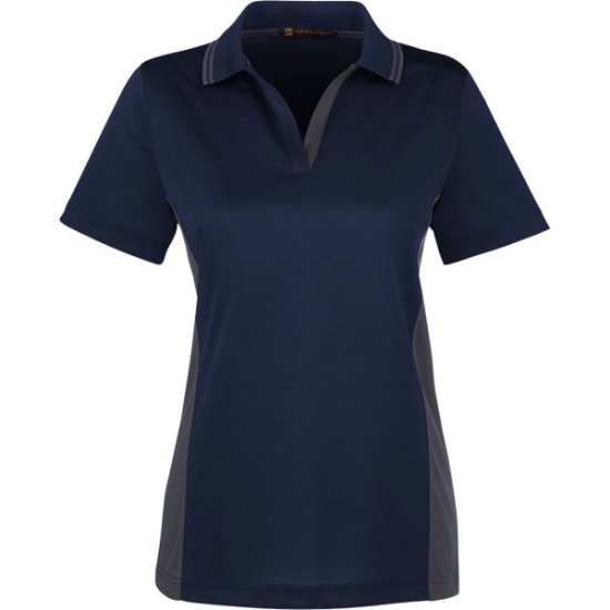 Custom Womens Flash Snag Protection Plus IL Colorblock Polo Dark Navy/ Dark Charcoal