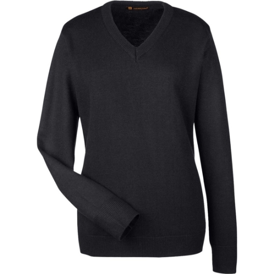 Custom Womens Pilbloc V-Neck Sweater Black